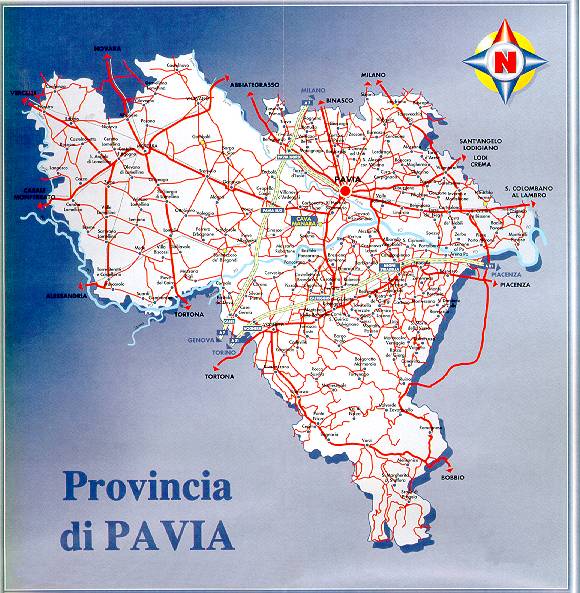 Cartina provincia Pavia